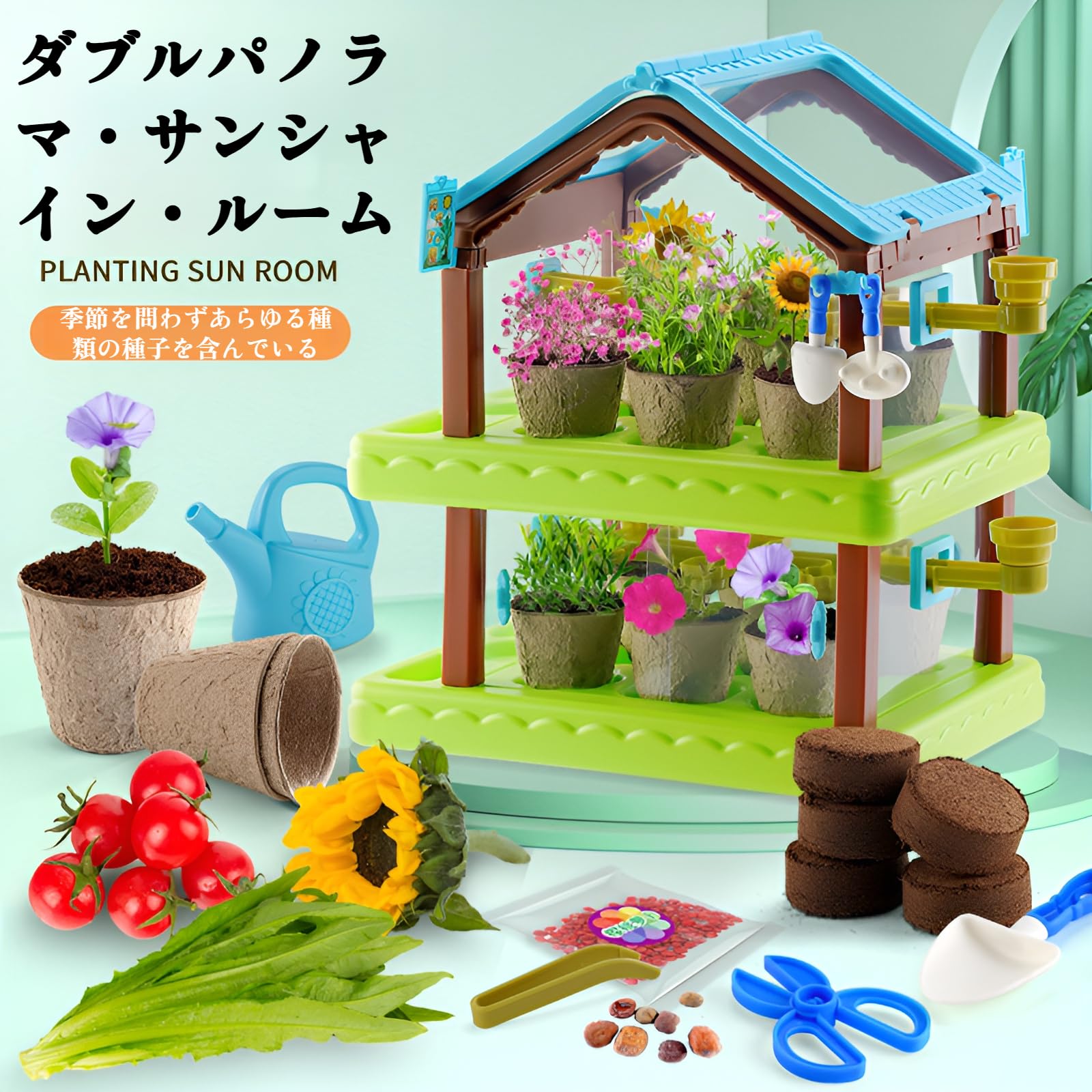 Amazon.co.jp: 栽培キット 子供用 栽培ハウス 6/12穴 通年 家庭菜園